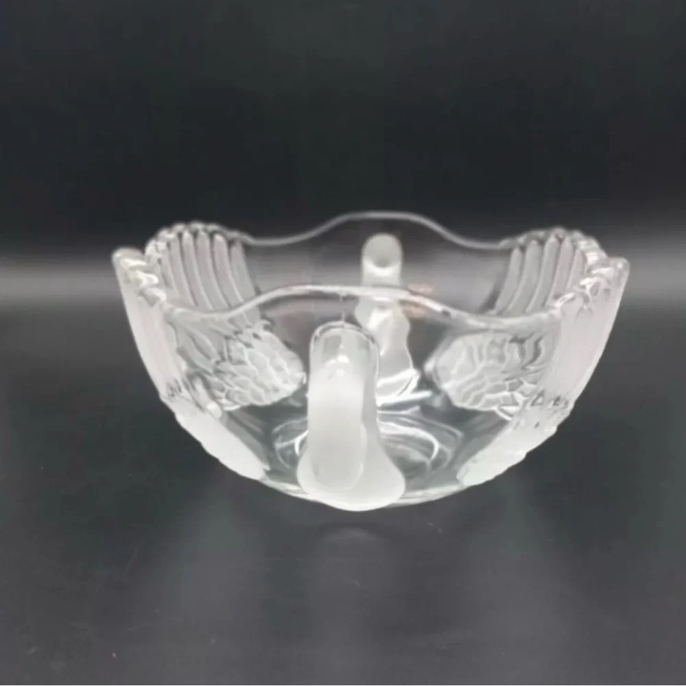 Vintage Mikasa Walther Crystal Swan Bowl West Germany 4